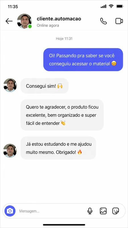 Depoimento de aluno
