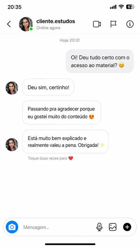 Depoimento de aluna