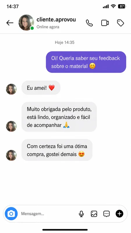 Depoimento de aluna