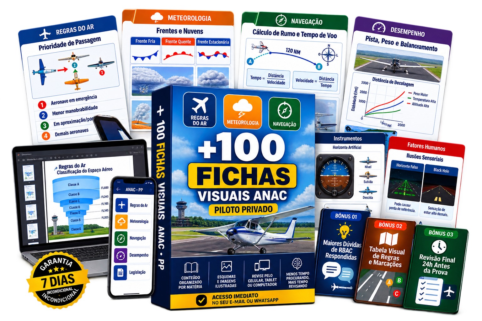 +100 Fichas Visuais ANAC Piloto Privado
